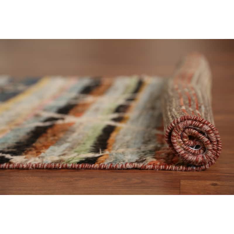 Trellis Moroccan Oriental Runner Rug Hand-Knotted Wool Carpet - 2'8" x 10'0"
