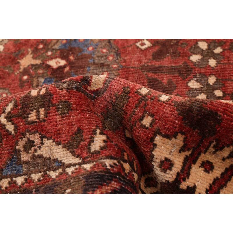 ECARPETGALLERY Hand-knotted Anatolian Vintage Dark Red Wool Rug - 4'6 x 6'2