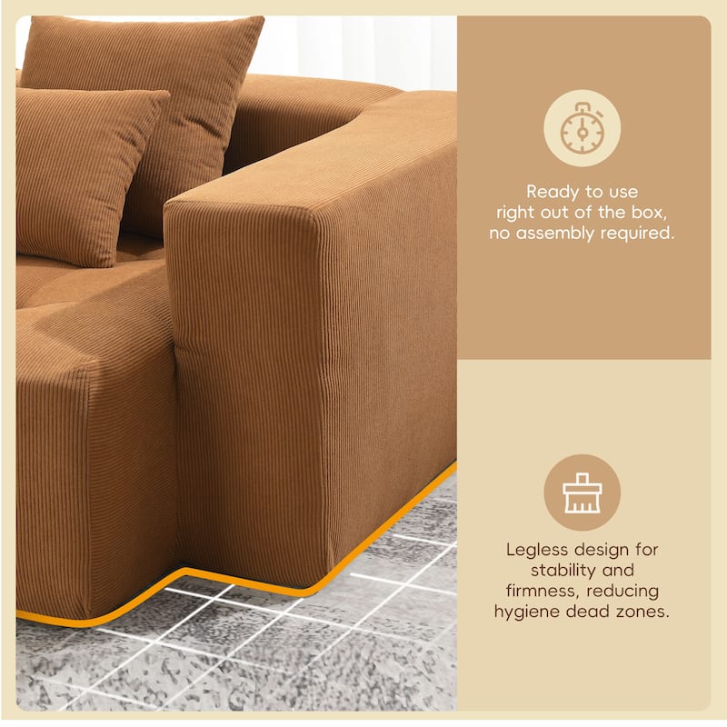 105.5" Modular L-Shaped 3-Seater Sofa