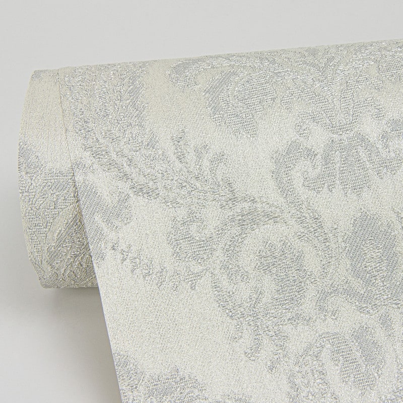 Sirpi Renatta Silver Damask Wallpaper - 20.9 x 396 x 0.025