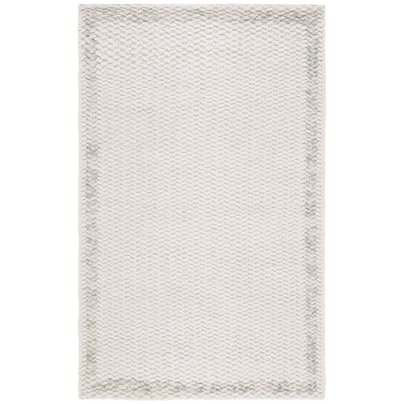 SAFAVIEH Handmade Natura Ricia Border Wool Rug - 5' x 8' - Ivory/Sage