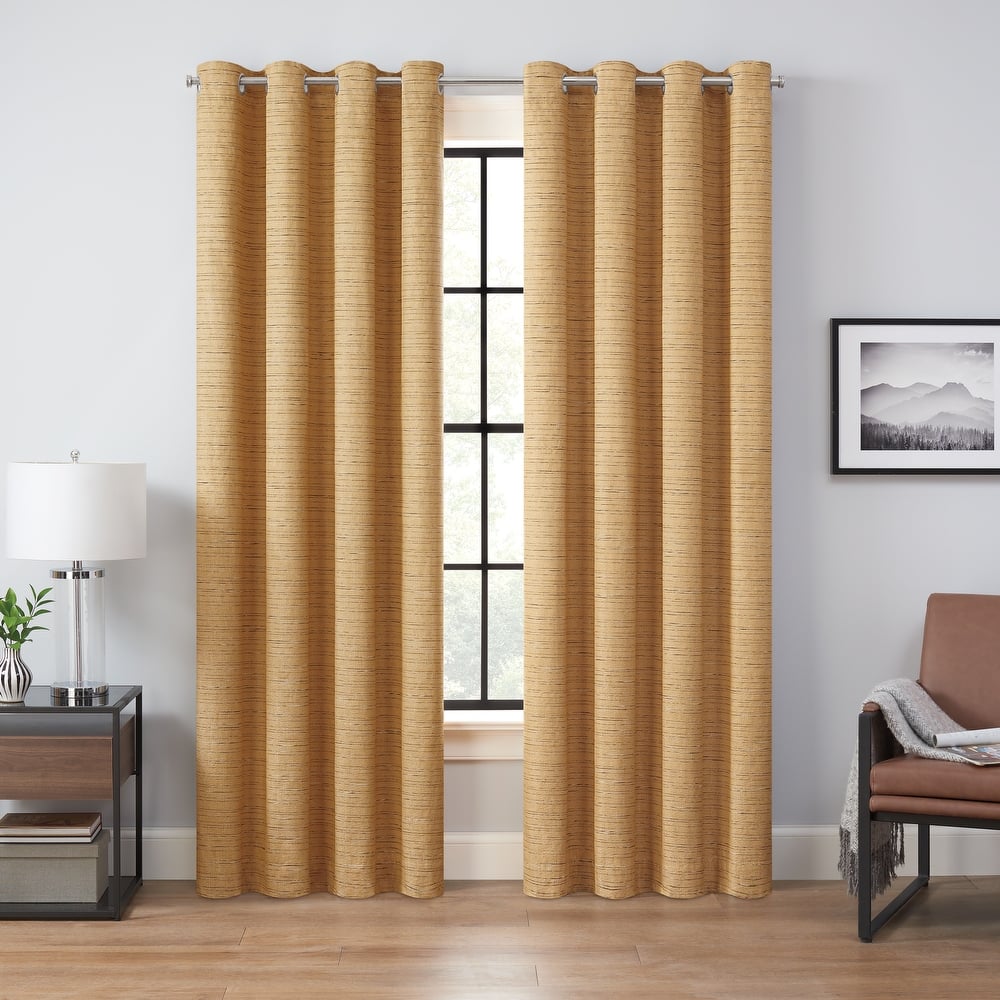 Eclipse Branson Magnitech 100% Blackout Curtain, Grommet Window Curtain Panel, Seamless Magnetic Closure (1 Panel)