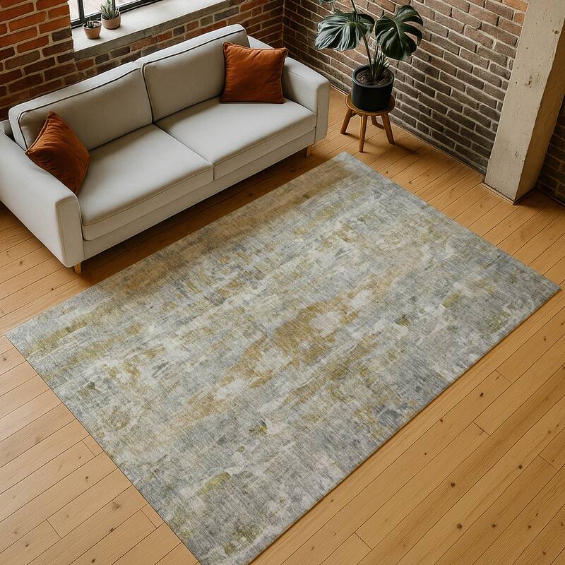 Machine Washable Indoor/ Outdoor Muted Ombre Chantille Rug