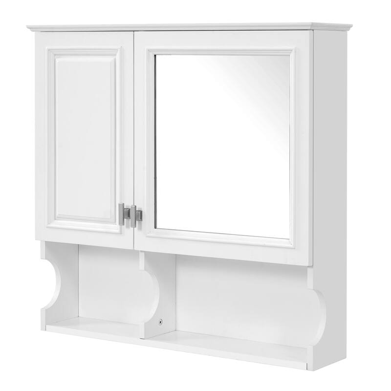 30-Inch Mirror Medicine Cabinet with Open Shelves