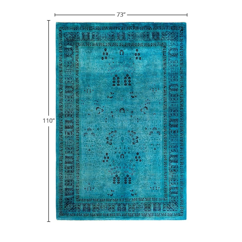 Contemporary Overdyed Wool Hand Knotted Area Rug - 6' 1" x 9' 2"