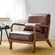 preview thumbnail 11 of 107, Glitzhome Set of 2 30.75"H Mid-Century Modern PU Leather Accent Armchairs with Rubberwood Frame - 25.75"L x 33.75"W x 30.75"H