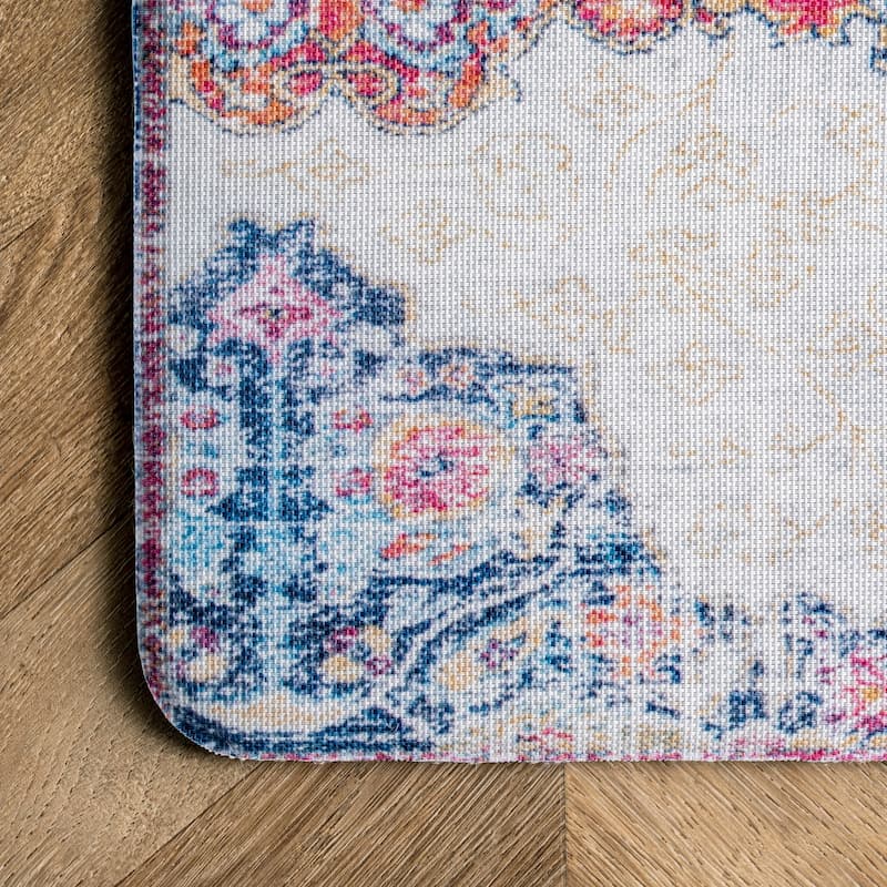 Nuloom Vintage Medallion Anti Fatigue Kitchen or Laundry Room Comfort Mat