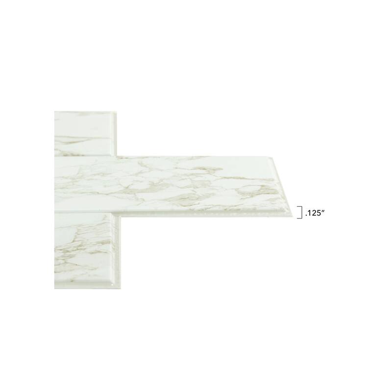 Marble White Peel and Stick Backsplash Tiles