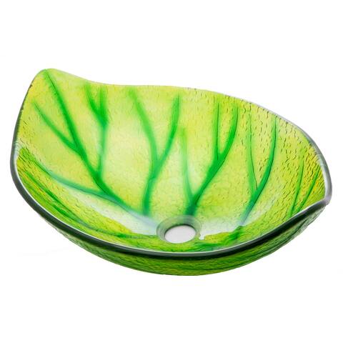 Eden Bath Green Leaf Shaped Vessel Sink