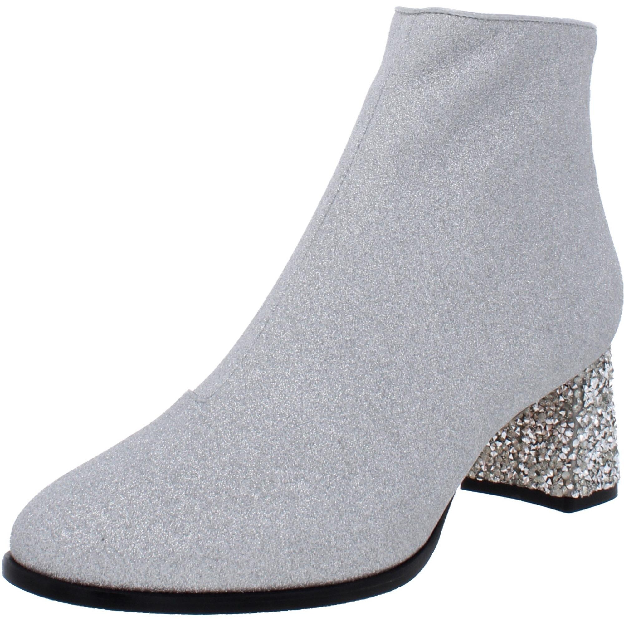 white glitter booties