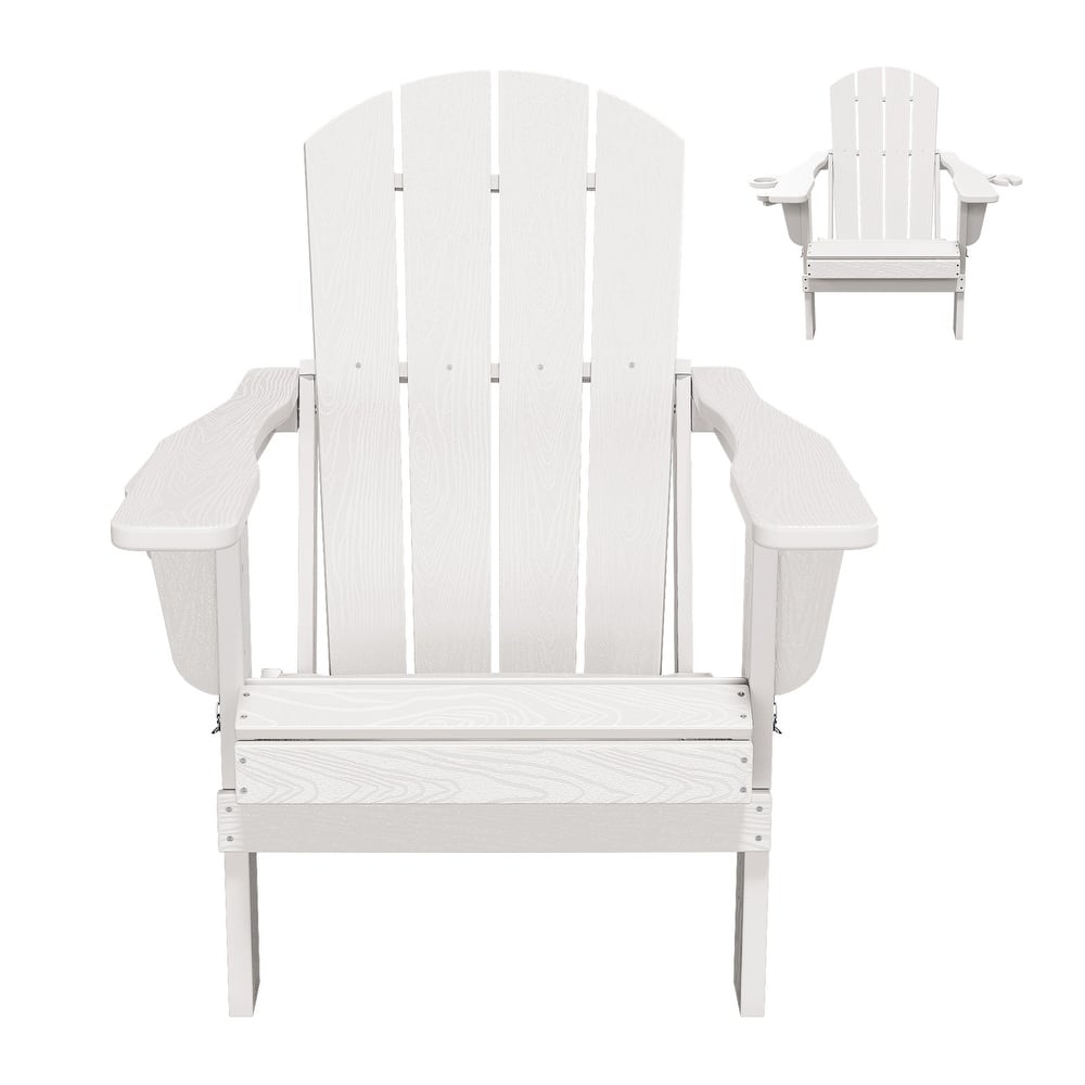 Foldable HDPE Adirondack Chair with Dual Cup Holders