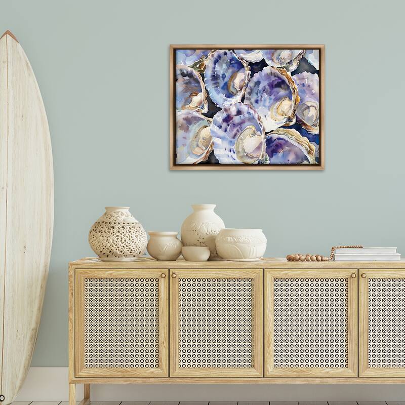 Stupell Maritime Clams & Oysters Framed Floater Canvas Wall Art Design By Heidi Kuntz