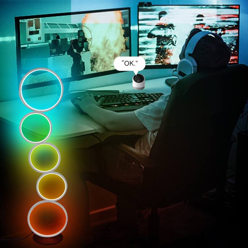 43" Stacked Rings RGB LED Floor Lamp