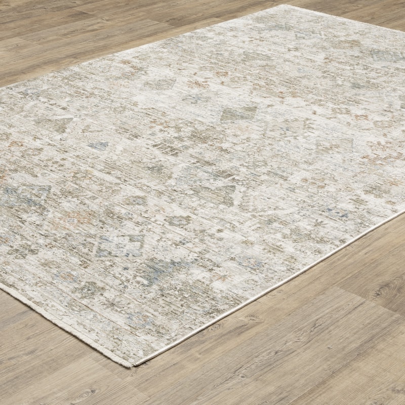 Amira Distressed Traditional Beige/ Grey Area Rug
