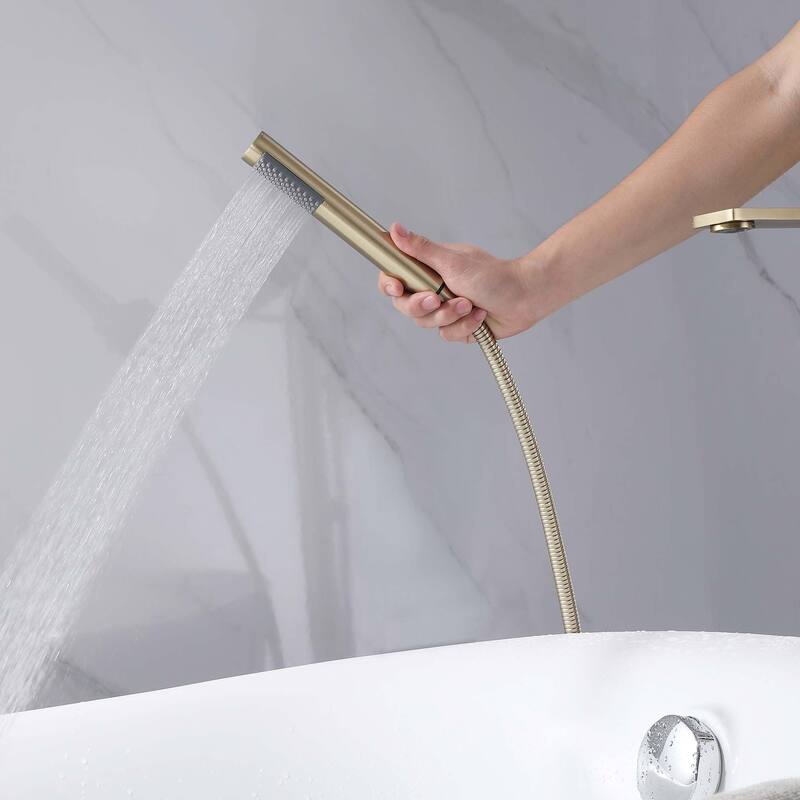 Rbrohant Freestanding Bathtub Faucet with Hand Shower Floor Mount Tub Filler