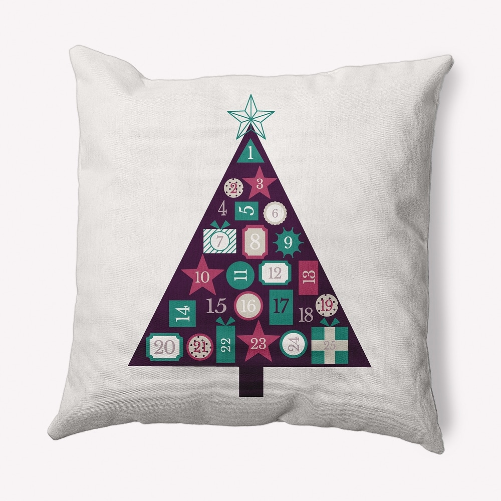 Christmas Calendar Soft Spun Polyester Decorative Throw Pillow