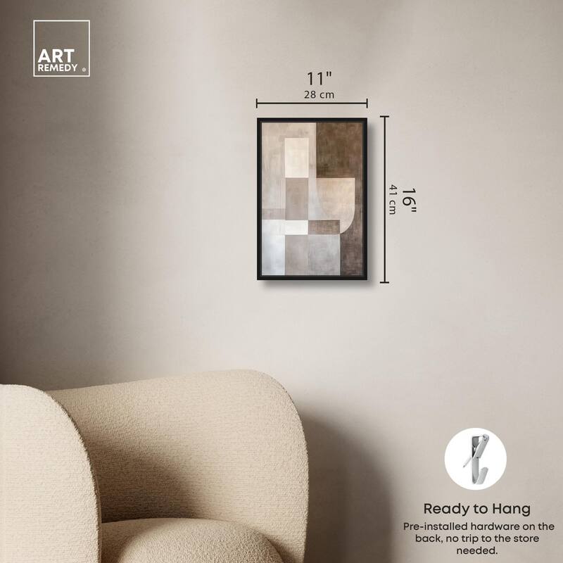 Neutral Tone Blocks I Canvas by Art Remedy