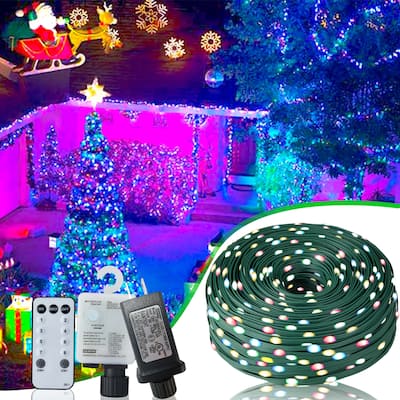 328 Feet 1000 LED Outdoor Christmas Lights with Timer and 8 Modes Waterproof String Lights Decor - 328ft