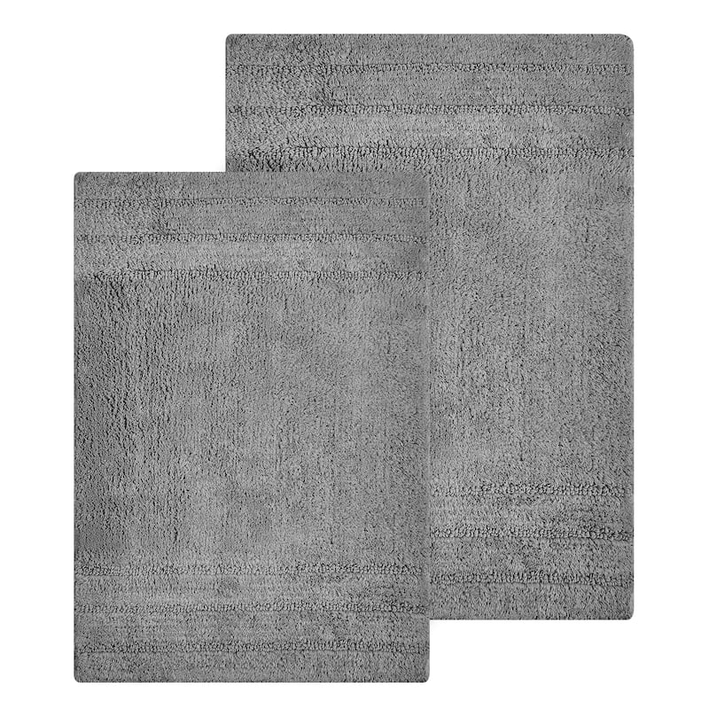 Anne Klein 2 Piece Reverie 100% Cotton Bath Rug Set