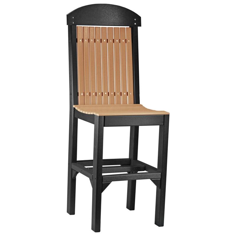 Set of 4 Poly Lumber Classic Dining Chairs - Side Chair - Cedar & Black - Extra Tall