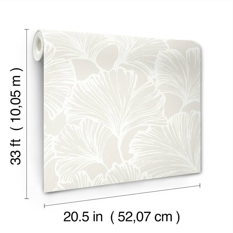 A-Street Prints Kyoto Dove Ginkgo Leaf Wallpaper