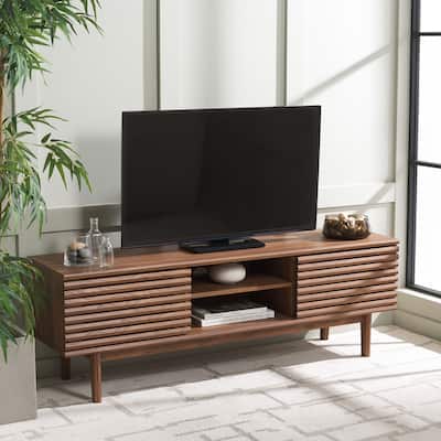 SAFAVIEH Aricia 2-Door Media Stand Fits up to 65" Flatscreen TV - 59Wx15Dx20H