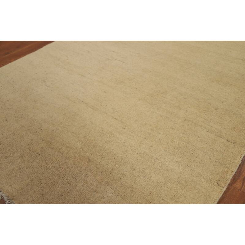 Modern Gabbeh Oriental Foyer Rug Handmade Solid Wool Carpet - 3'0"x 4'10"