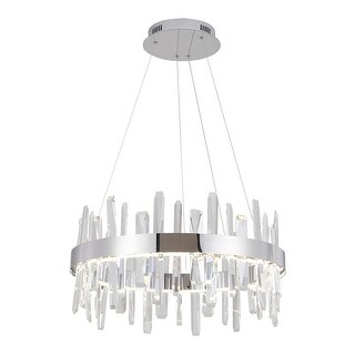 Chrome Stainless Steel LED Chandelier With Clear Crystals - Bed Bath ...