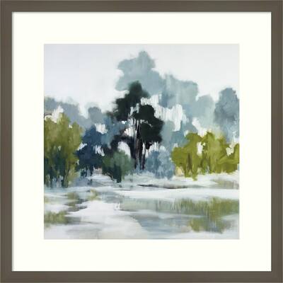 Reflections by Jacqueline Ellens Wood Framed Wall Art Print - Svelte Clay Grey