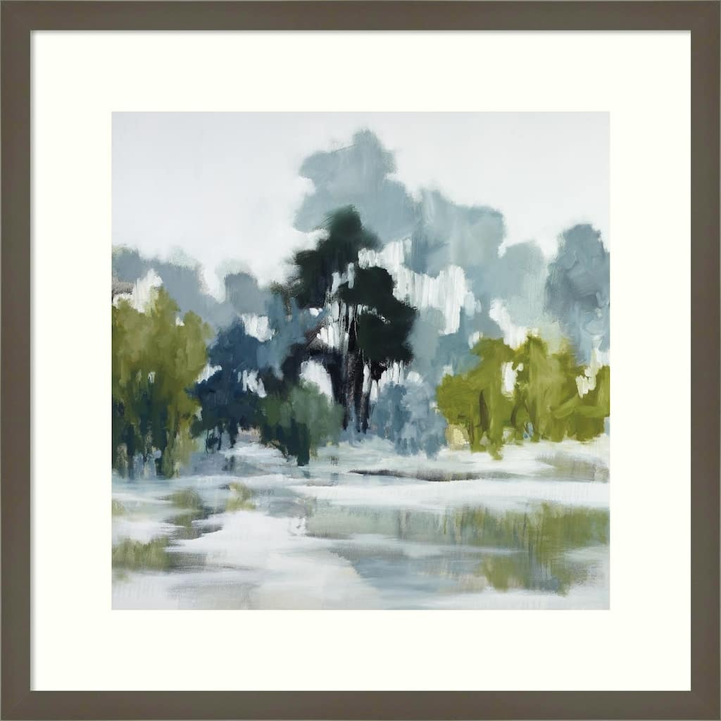 Reflections by Jacqueline Ellens Wood Framed Wall Art Print - Svelte Clay Grey