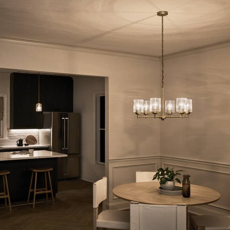 Kichler Winslow Single Light 4" Wide Mini Pendant with Seedy Glass