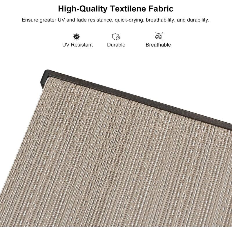 PURPLE LEAF Chaise Lounge Chair for Outdoor 3 Pieces Cast Aluminum Sunbathing Lounge Chairs for Patio Lawn Patio Lounge Chair