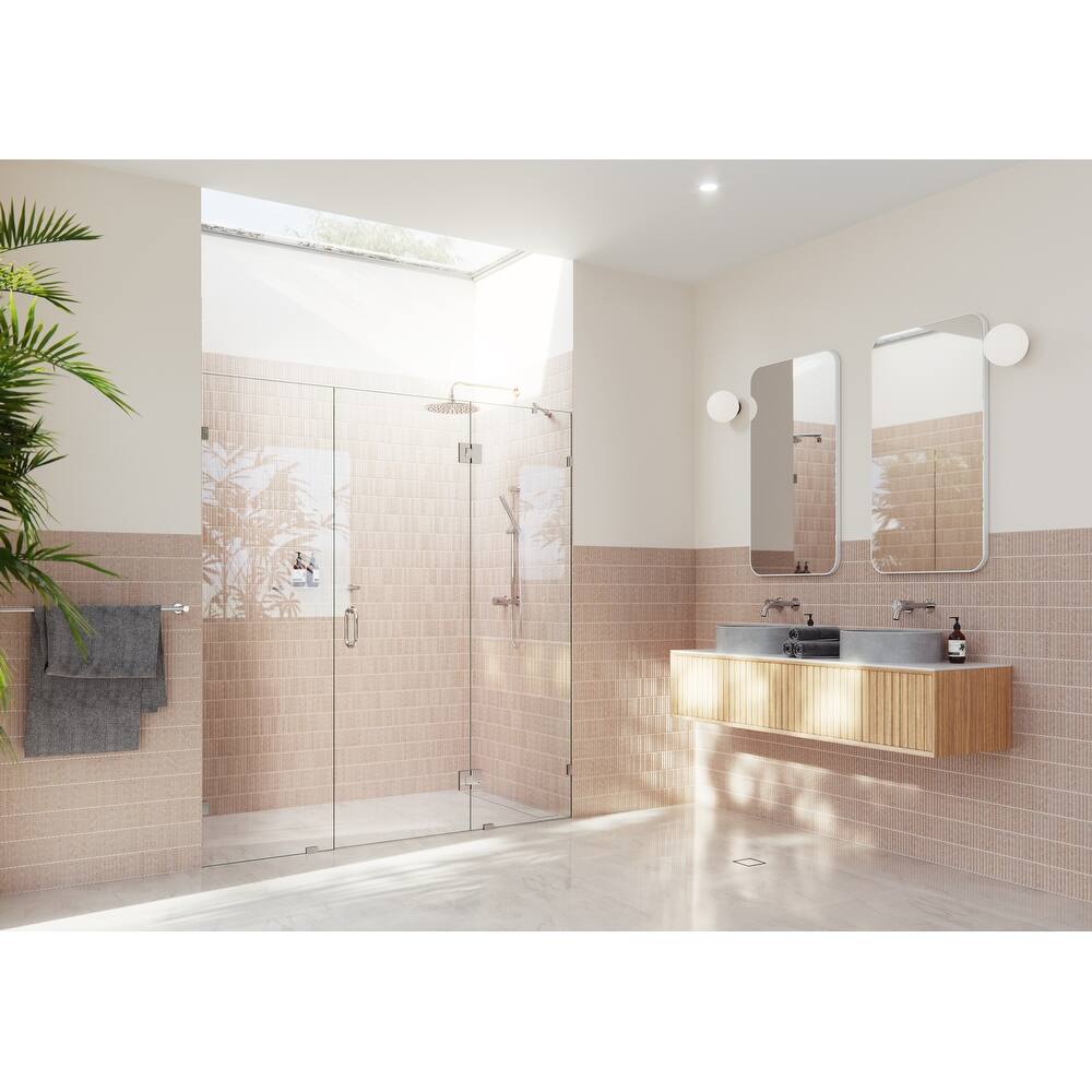 Glass Warehouse 78" x 74.5" Frameless 3 Panel Inline Shower Door