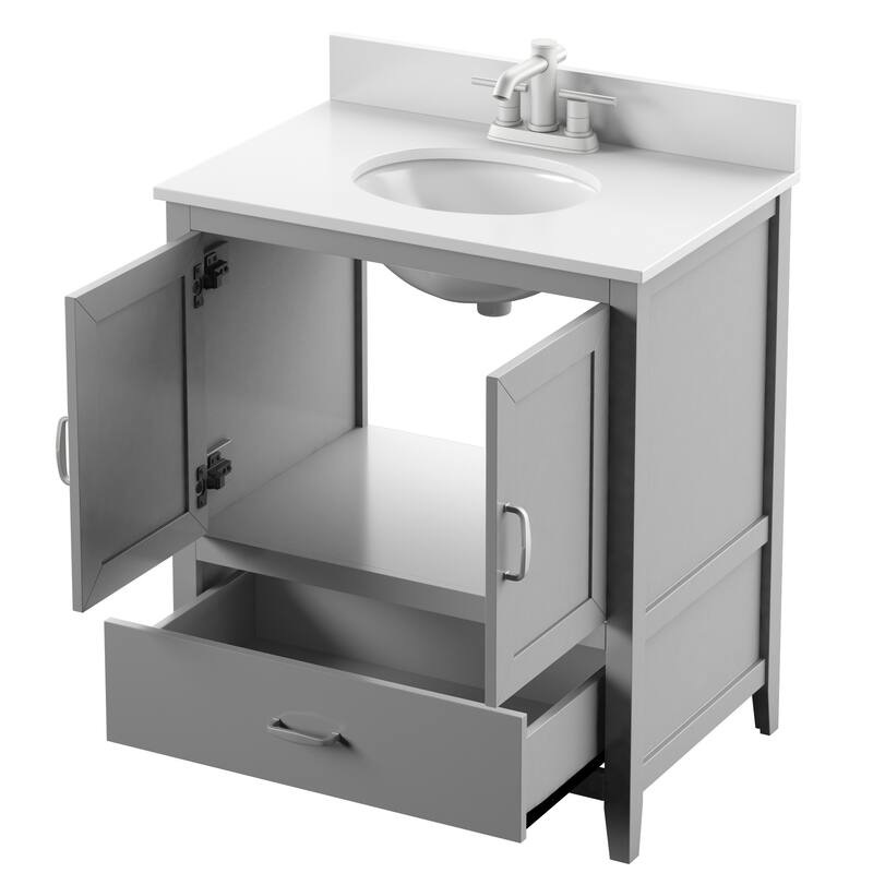 30" Traditional Single Bathroom Vanity with Drawer