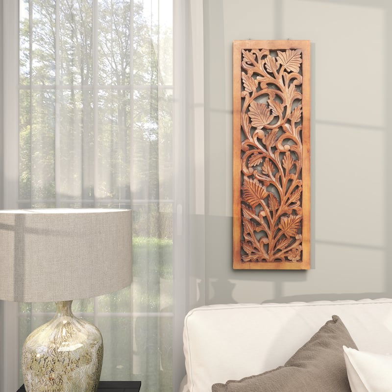 MDF Traditional Wall Decor Floral and botanical 36 x 12 x 1w