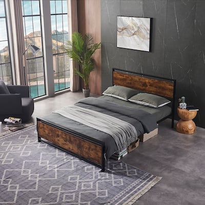 Twin Size Black Metal Platform Bed Frame with Noise-Free Steel Support, Modern Design, and No Box Spring Needed