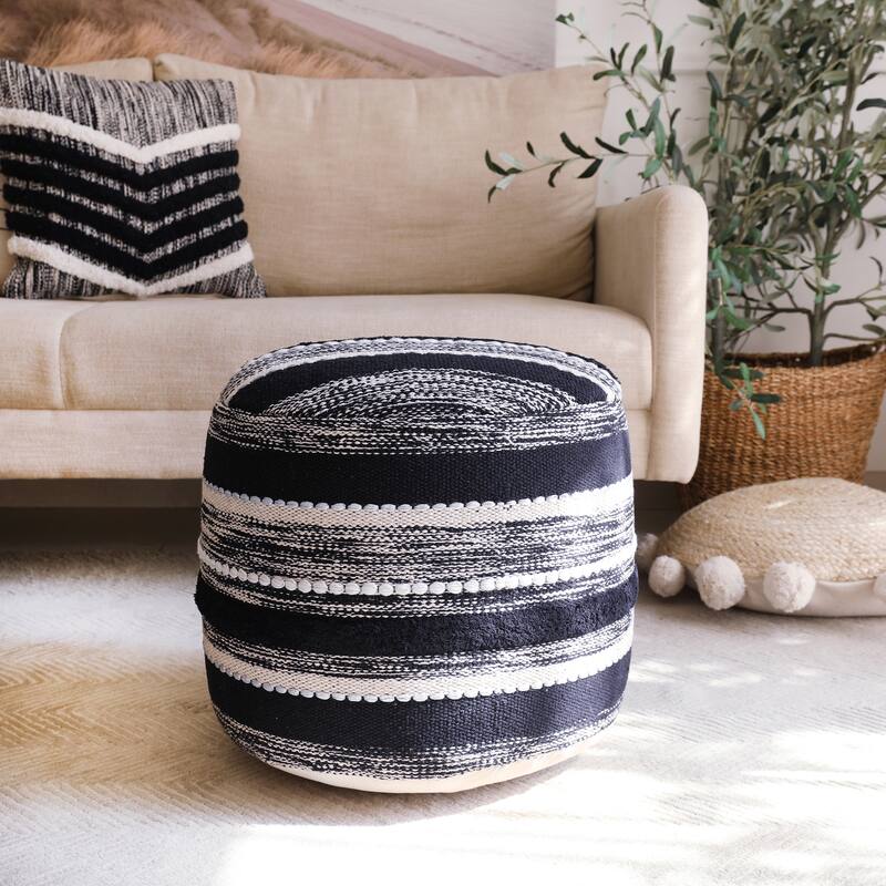 Sevita Upscale Traditional Modern Pouf Ottoman