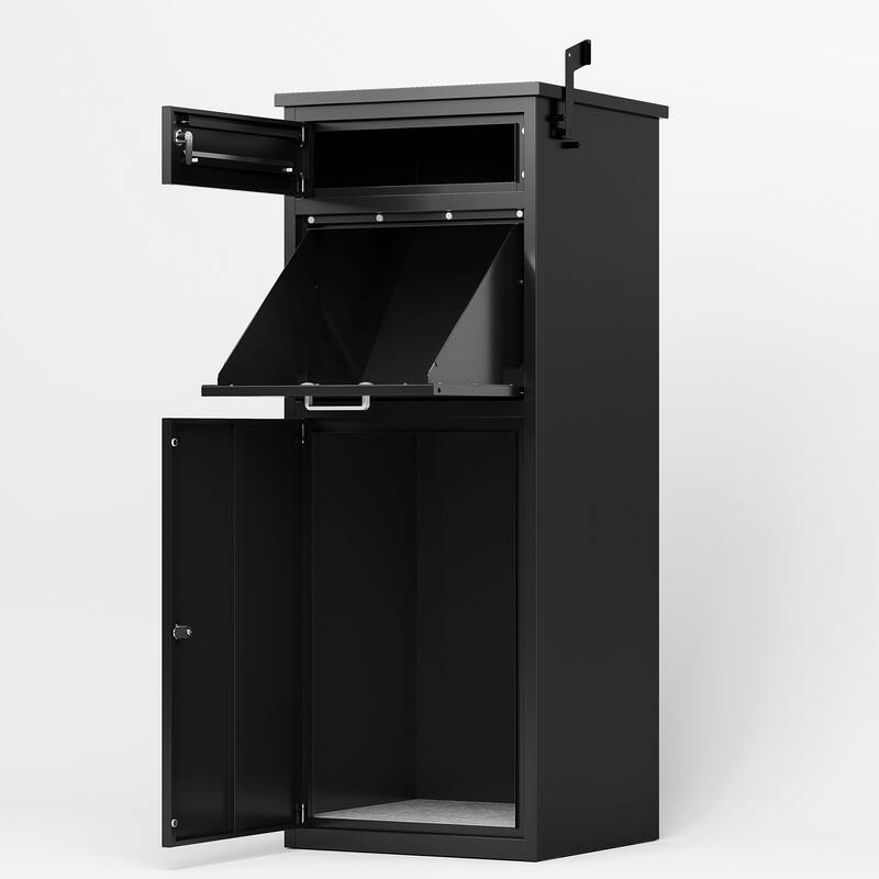 Outdoor Durable Steel Storage Locker with Large Capacity & Secure Locking System - 15.74"L*16.92"W*44.5"H - 15.74"L*16.92"W*44.5"H