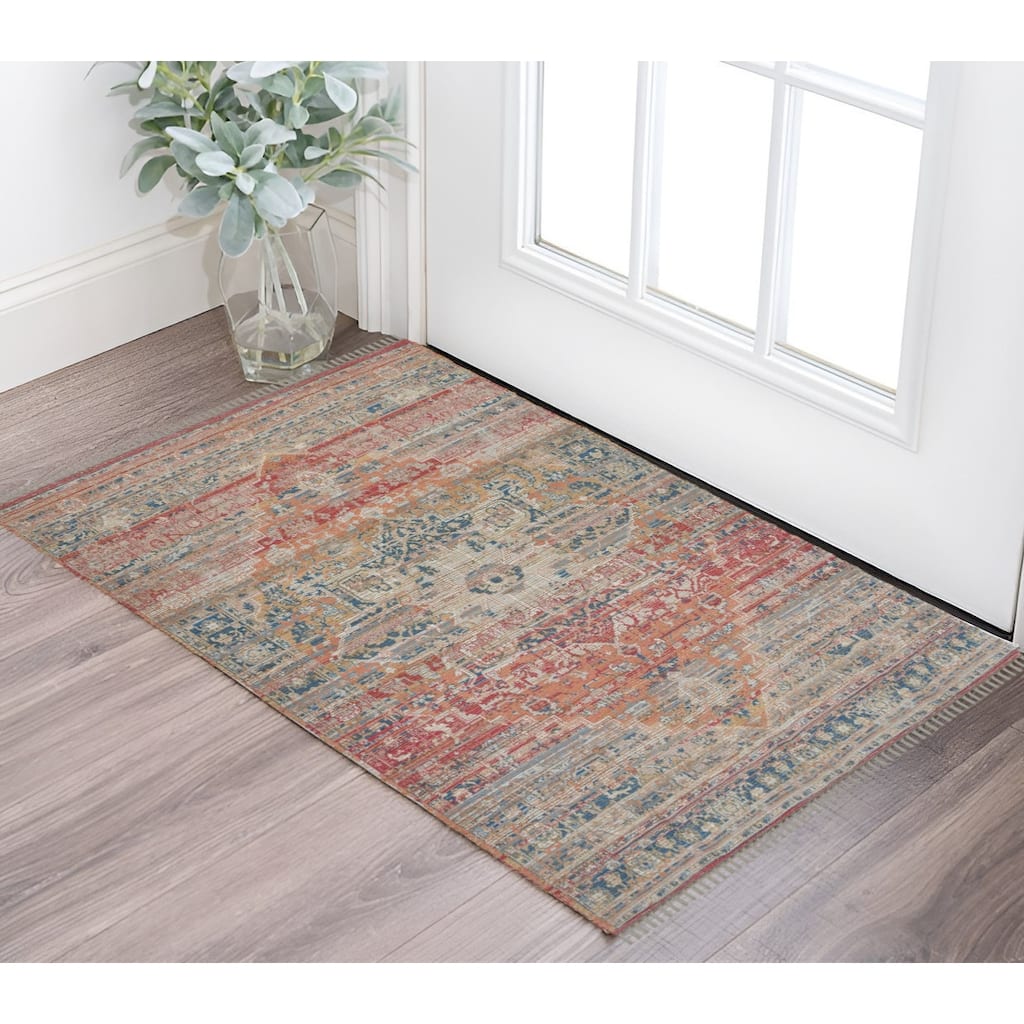 HomeRoots Oriental Transitional Rectangle Area Rug