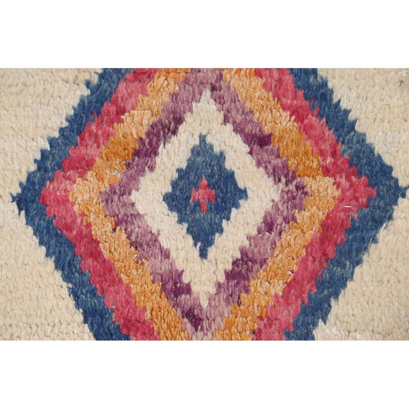 Tribal Geometric Moroccan Oriental Wool Area Rug Hand-knotted Carpet - 5'10" x 9'11"