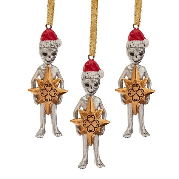 Design Toscano Wiseman Star Christmas Alien Holiday Ornament: Set of Three. Opens flyout.