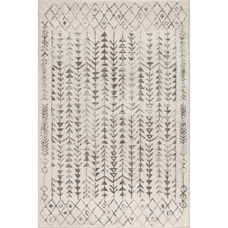 JONATHAN Y Asilah Moroccan Geometric Area Rug - 3 X 5 - Cream/Gray