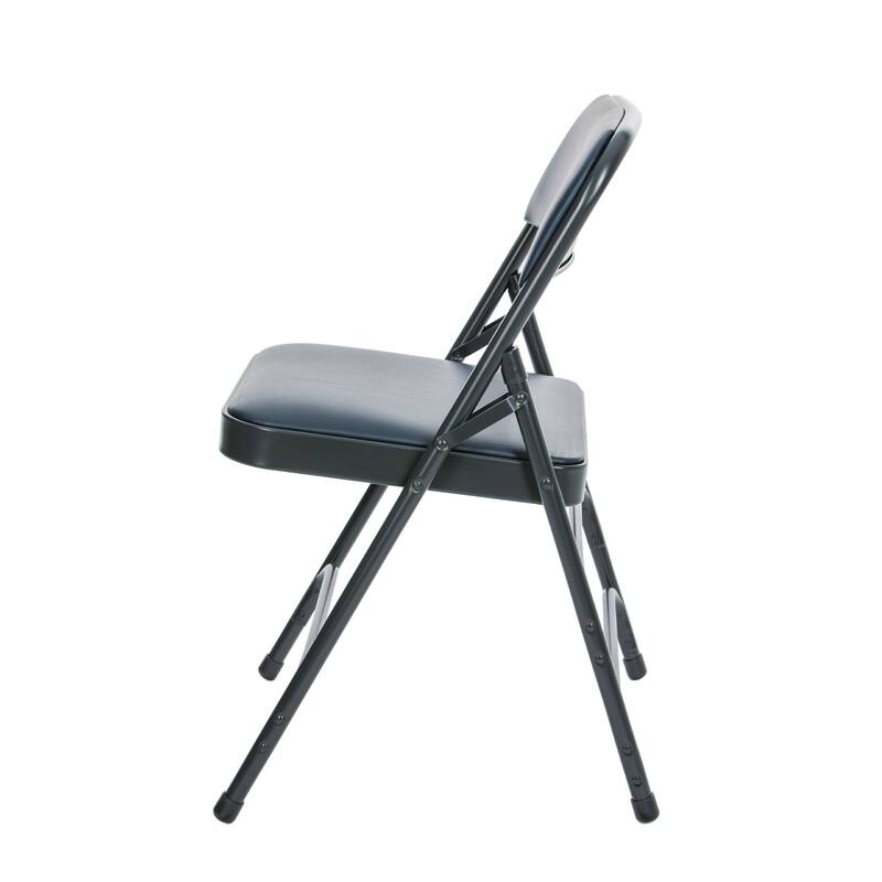 Hampden Furnishings Bernadine Collection Vinyl Triple Brace Folding Chair, Pack of 4