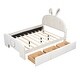 preview thumbnail 4 of 10, Full Size Platform Bed with Rabbit-Shaped Headboard, Under,Bed Drawers, and Bed-End Storage