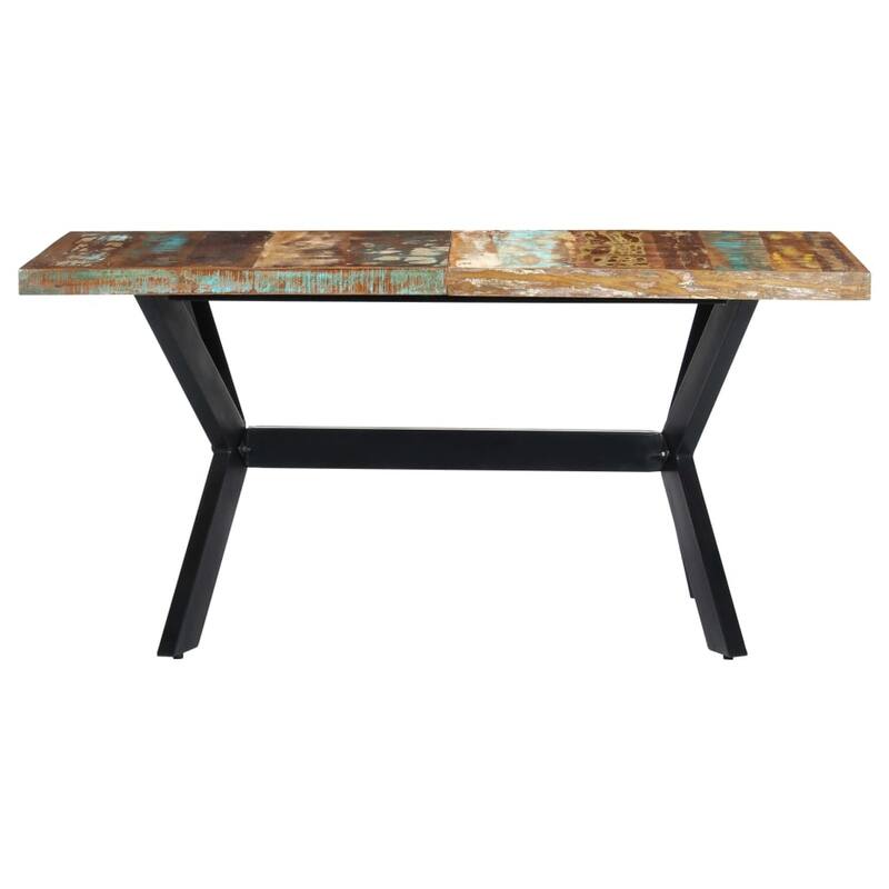 vidaXL Dining Table 63"x31.5"x29.5" Solid Reclaimed Wood - Multicolour