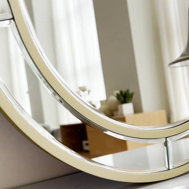 Irregular Silver Wall Decor Mirror Golden Rim for European Style
