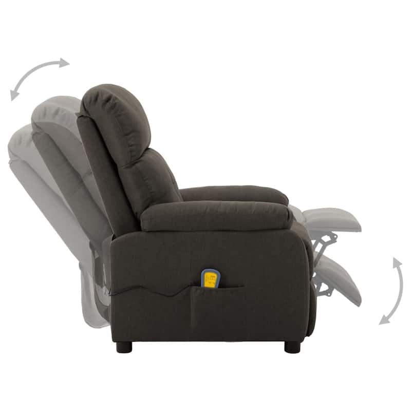 vidaXL Massage Chair Massaging Recliner Push Cozy Chair for Elderly Fabric - 30" x 35.4" x 39.4"