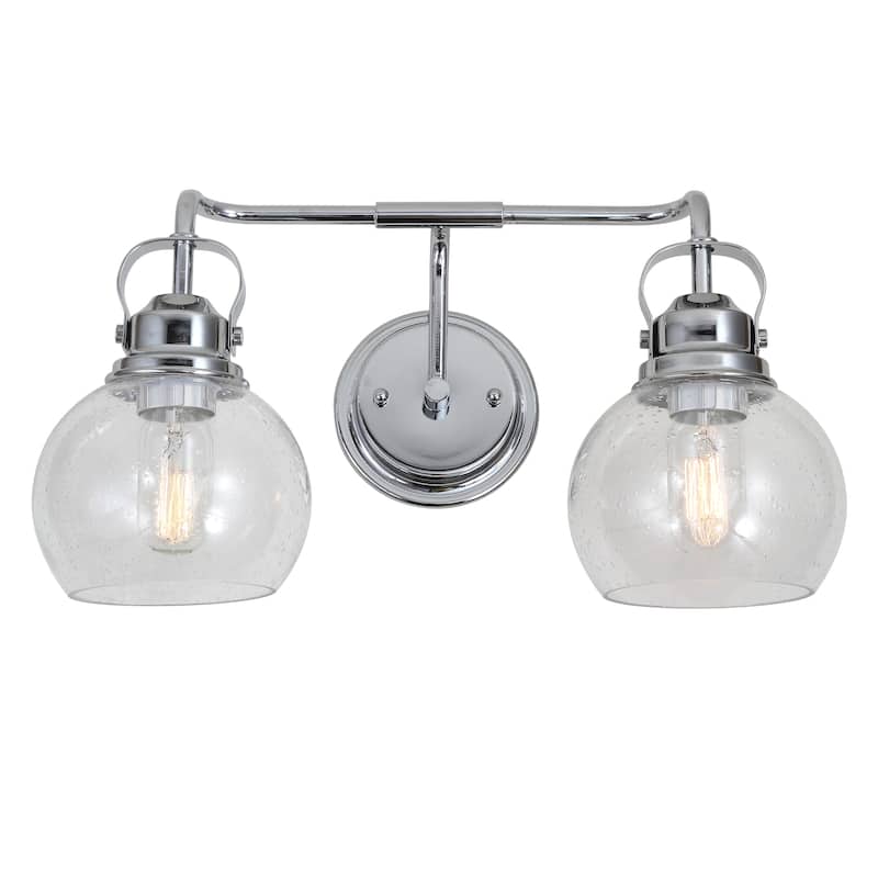 Bolha Metal/ Bubbled Glass Vanity Light, Chrome by JONATHAN Y