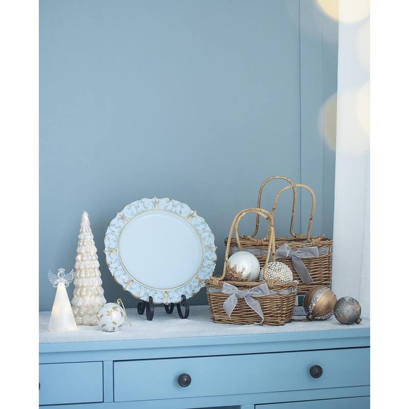 D3.9" Christmas Ball Ornaments, Glass Decorative Hanging Ball Christmas Tree Ornaments for Holiday Decorations, Set of 6