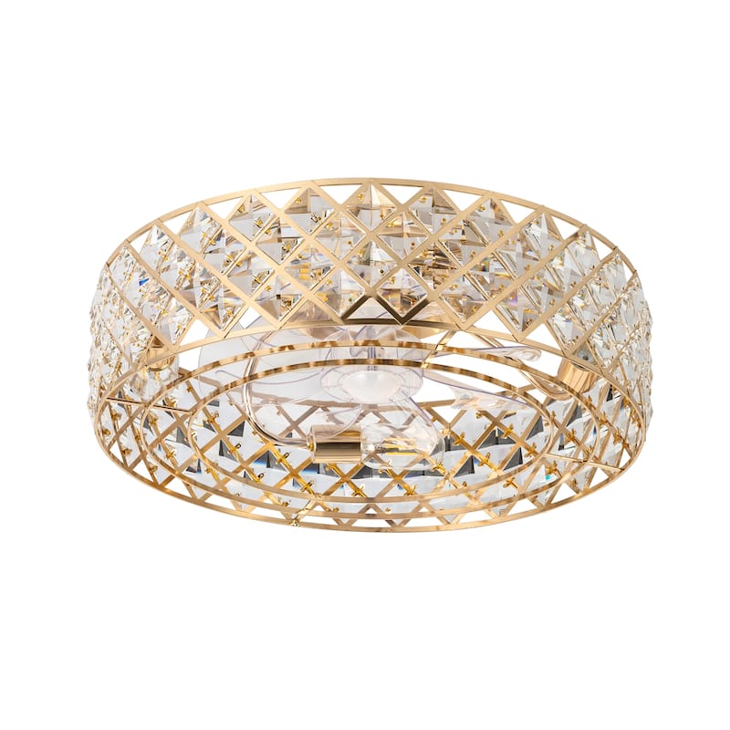 16.5"/19"/20" Vintage Distressed White Low Profile Ceiling Fan with Remote (7-Blade)